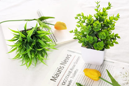 2 Pack Fake Plants Small Plants for Bathroom Office Decor | Mini cute faux plants, table desk home laundry room entryway decor, bathroom classroom decor, maintenance-free