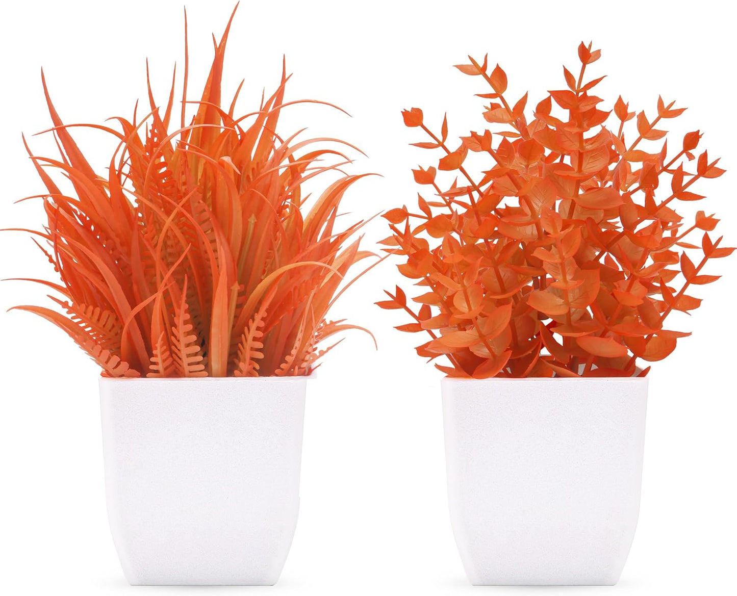 2 Pack Fake Plants Small Plants for Bathroom Office Decor | Mini cute faux plants, table desk home laundry room entryway decor, bathroom classroom decor, maintenance-free