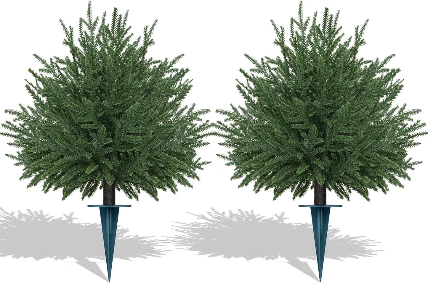 Grooy 2 Pack 3FT Artificial Norfolk Pine Tree with Pot - UV Protection Faux Tree Fake Plants with PE Branch for Indoor Outdoor Home Front Porch Christmas Decor