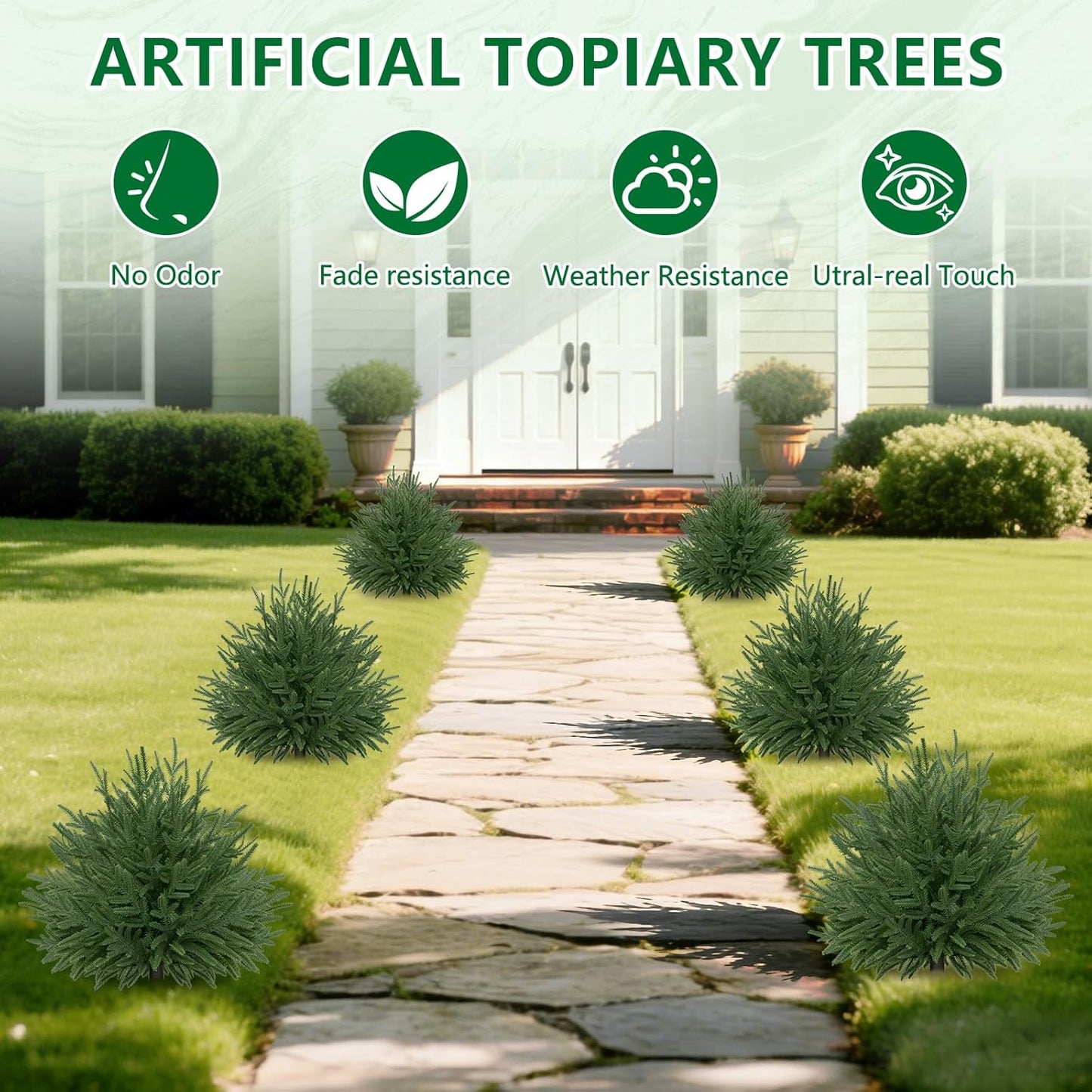 Grooy 2 Pack 3FT Artificial Norfolk Pine Tree with Pot - UV Protection Faux Tree Fake Plants with PE Branch for Indoor Outdoor Home Front Porch Christmas Decor