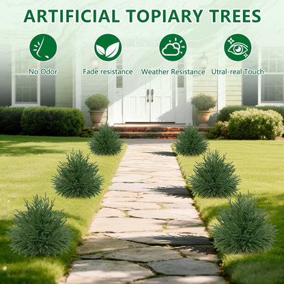 Grooy 2 Pack 3FT Artificial Norfolk Pine Tree with Pot - UV Protection Faux Tree Fake Plants with PE Branch for Indoor Outdoor Home Front Porch Christmas Decor