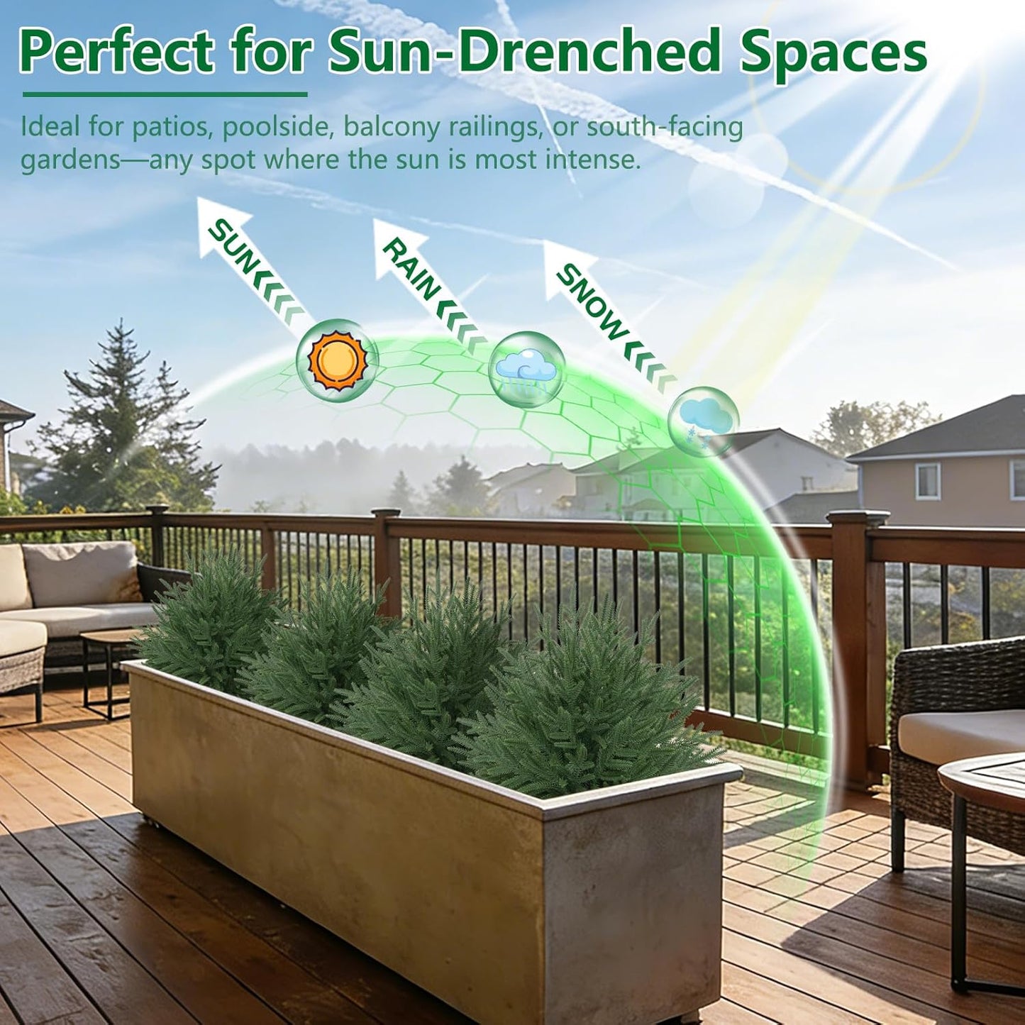 Grooy 2 Pack 3FT Artificial Norfolk Pine Tree with Pot - UV Protection Faux Tree Fake Plants with PE Branch for Indoor Outdoor Home Front Porch Christmas Decor