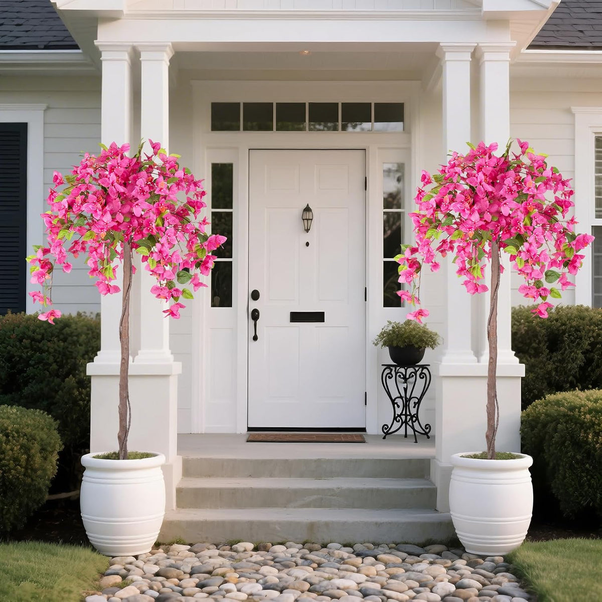 5FT Fake Bougainvillea Tree with Pink Blossoms – Lifelike Artificial Flowering Plant for Indoor Home Decor, Ideal for Entryway, Living Room, or Balcony