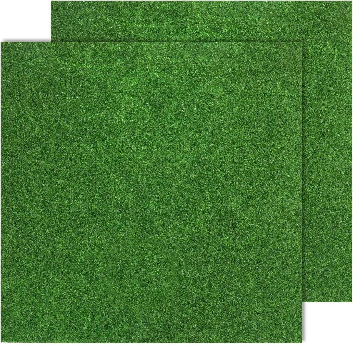 2 Pcs 12x12 Inches Fake Grass for Crafts Artificial Grass Mat Grasses Squares Placemats Artificial Grasses Turf Patch Tiles DIY Mini Garden Decor for Tabletop Decorations DIY Decoration(Green)