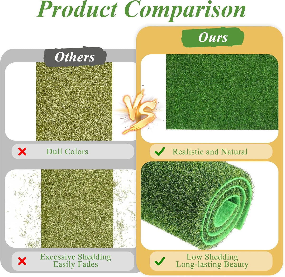 2 Pcs 12x12 Inches Fake Grass for Crafts Artificial Grass Mat Grasses Squares Placemats Artificial Grasses Turf Patch Tiles DIY Mini Garden Decor for Tabletop Decorations DIY Decoration(Green)