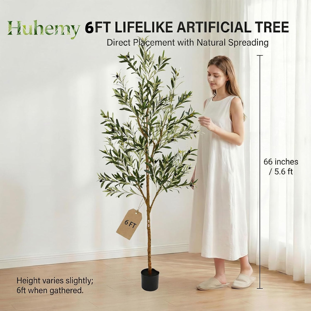 4FT Olive Trees Artificial Indoor,Fake Olive Tree with Natural Wood Trunk and Olive Branches and Lifelike Fruits,Faux Olive Tree for Home Office House Living Room Decor.