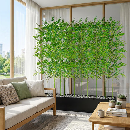 10 Pcs Outdoor Artificial Bamboo, 5ft Faux Privacy Screen Fake Bamboo