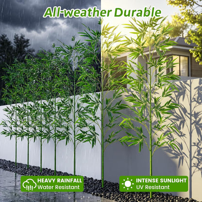10 Pcs Outdoor Artificial Bamboo, 5ft Faux Privacy Screen Fake Bamboo