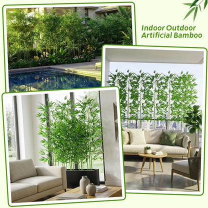 10 Pcs Outdoor Artificial Bamboo, 5ft Faux Privacy Screen Fake Bamboo