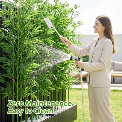 10 Pcs Outdoor Artificial Bamboo, 5ft Faux Privacy Screen Fake Bamboo
