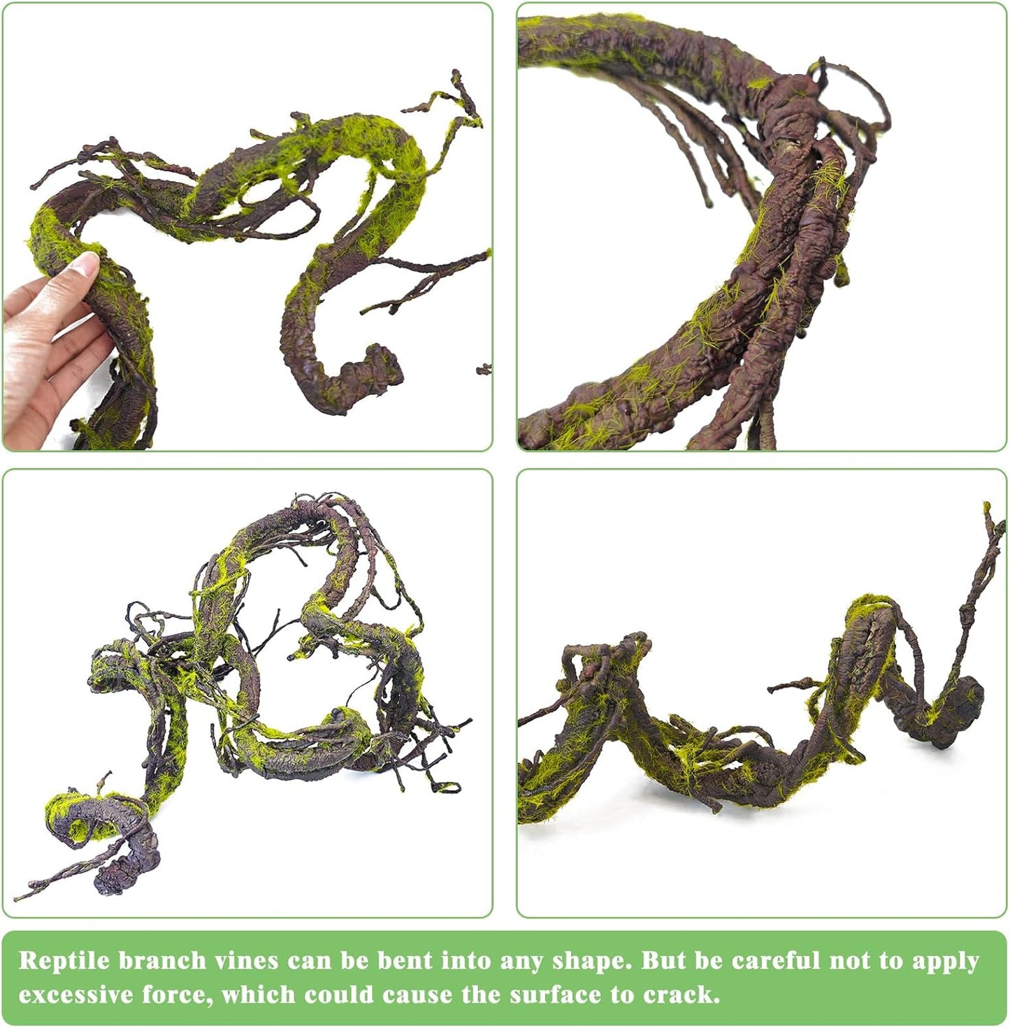 Extra Large Reptile Vines Thick Terrarium Plants 78 Inches Long Flexible Climbing Branch with Leaves Snake Tank Accessories Greenery Habitat Decor for Bearded Dragon Chameleon Gecko Lizard