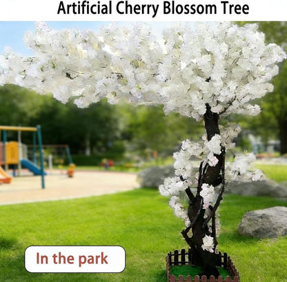 Japanese Artificial Cherry Blossom Tree Wishing Tree Handmade Shopping Wedding Party Indoor and Outdoor Decoration Artificial Cherry Blossom Tree,Pink,H3.9*L3.9ft