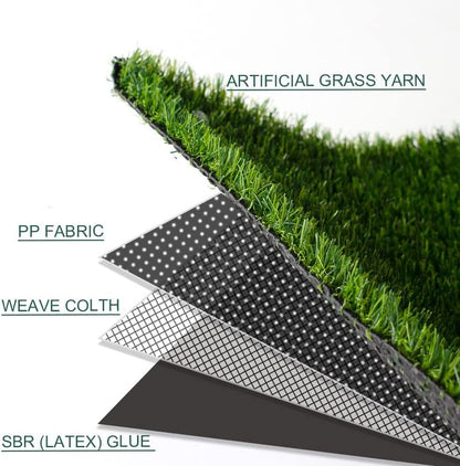 Artificial Grass Turf 0.7" Fake Grass 4FTX6FT Astroturf Rug Indoor Outdoor Grass Rugs for Patio with Drain Holes for Dogs Garden Lawn Landscape Balcony