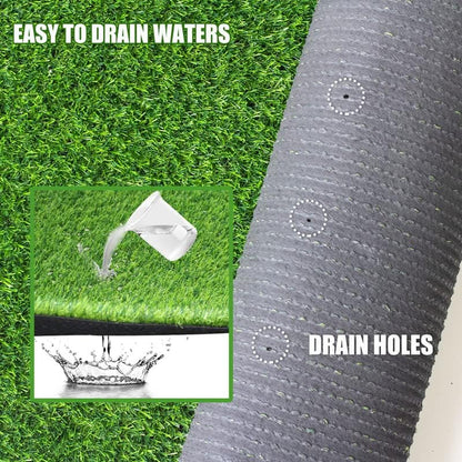 Artificial Grass Turf 0.7" Fake Grass 4FTX6FT Astroturf Rug Indoor Outdoor Grass Rugs for Patio with Drain Holes for Dogs Garden Lawn Landscape Balcony