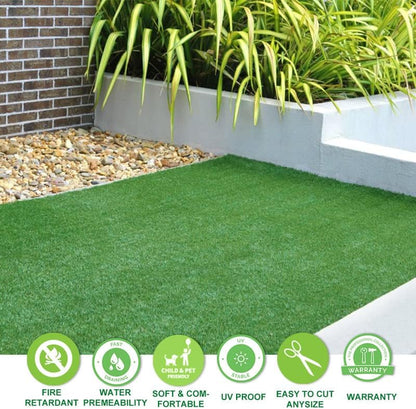 Artificial Grass Turf 0.7" Fake Grass 4FTX6FT Astroturf Rug Indoor Outdoor Grass Rugs for Patio with Drain Holes for Dogs Garden Lawn Landscape Balcony