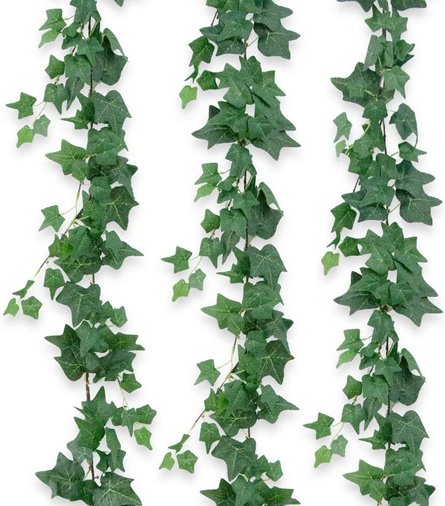 3Pcs Artificial Greenery Ivy Vines Kit, 6.5FT Odorless Silk Ivy Garland, Green Leaves Fake Hanging Plants, for Boho Decor, Home, Classroom, Wall, Party and Wedding Decoration