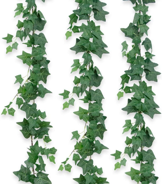 3Pcs Artificial Greenery Ivy Vines Kit, 6.5FT Odorless Silk Ivy Garland, Green Leaves Fake Hanging Plants, for Boho Decor, Home, Classroom, Wall, Party and Wedding Decoration