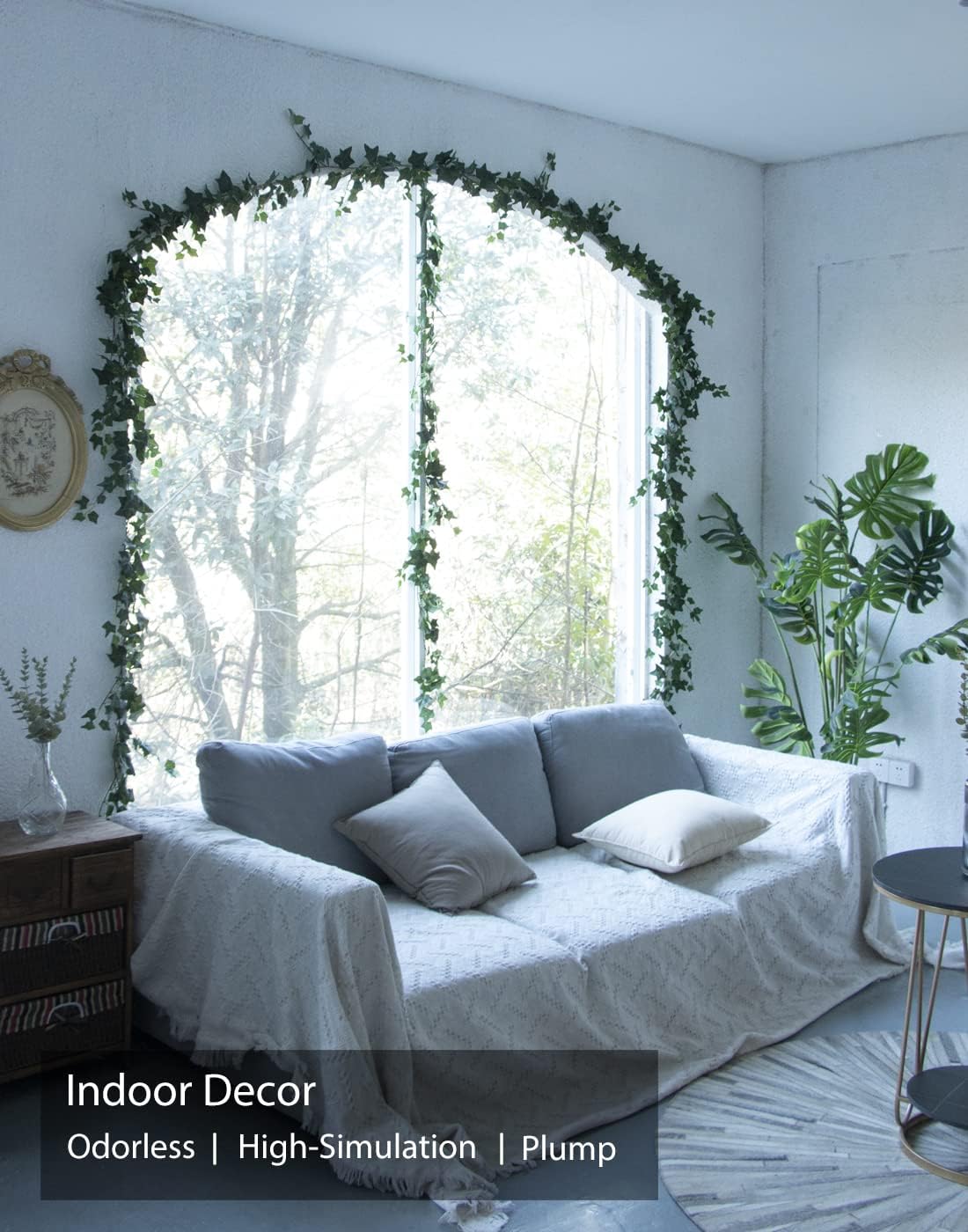 3Pcs Artificial Greenery Ivy Vines Kit, 6.5FT Odorless Silk Ivy Garland, Green Leaves Fake Hanging Plants, for Boho Decor, Home, Classroom, Wall, Party and Wedding Decoration
