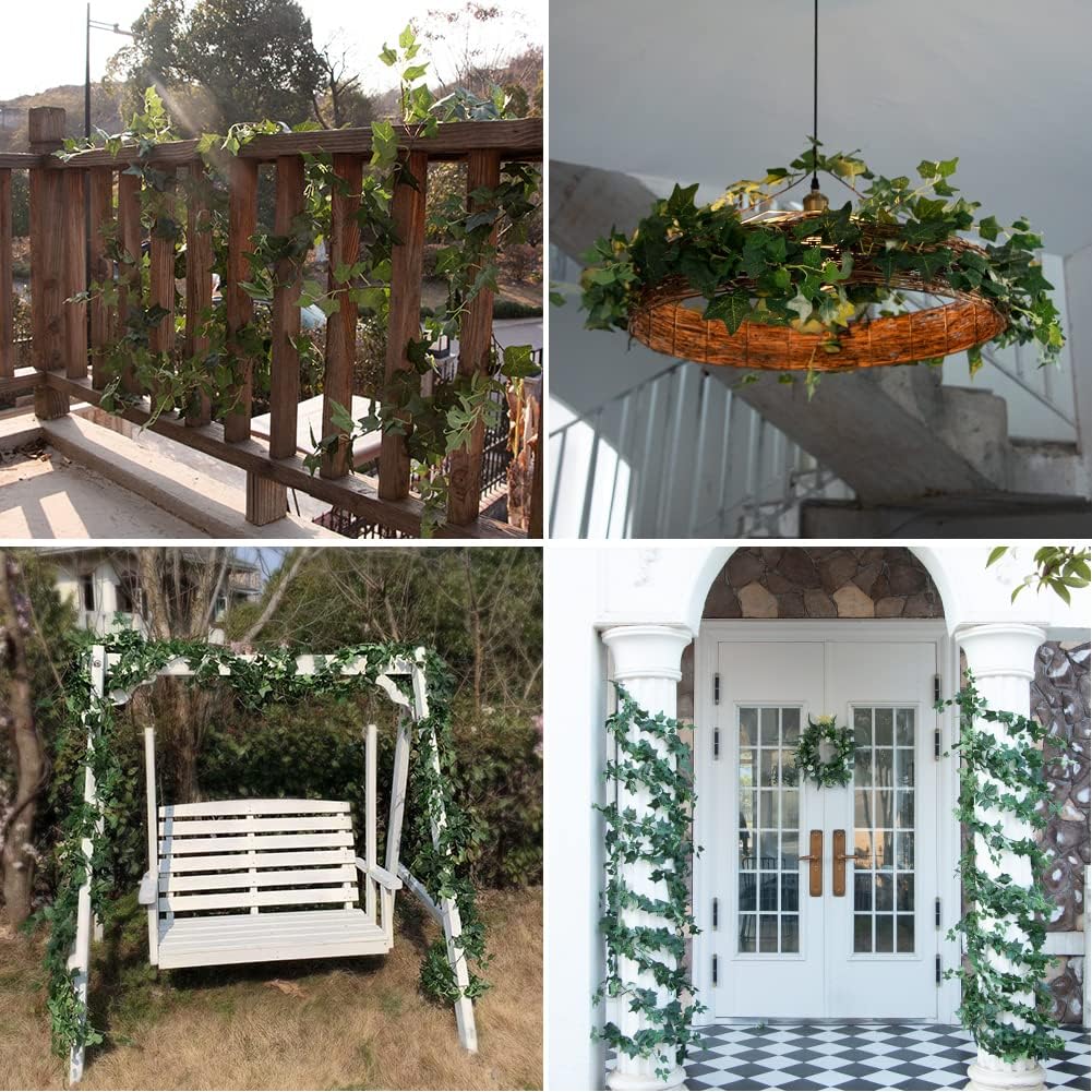 3Pcs Artificial Greenery Ivy Vines Kit, 6.5FT Odorless Silk Ivy Garland, Green Leaves Fake Hanging Plants, for Boho Decor, Home, Classroom, Wall, Party and Wedding Decoration