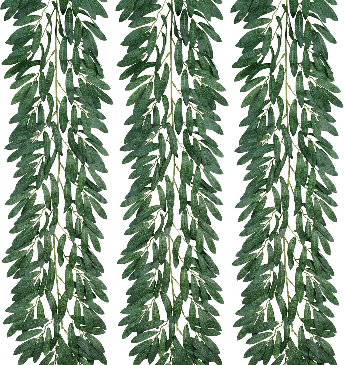 3Pcs Artificial Greenery Ivy Vines Kit, 6.5FT Odorless Silk Ivy Garland, Green Leaves Fake Hanging Plants, for Boho Decor, Home, Classroom, Wall, Party and Wedding Decoration