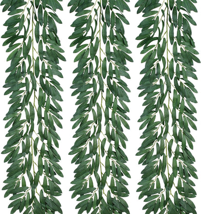 3Pcs Artificial Greenery Ivy Vines Kit, 6.5FT Odorless Silk Ivy Garland, Green Leaves Fake Hanging Plants, for Boho Decor, Home, Classroom, Wall, Party and Wedding Decoration