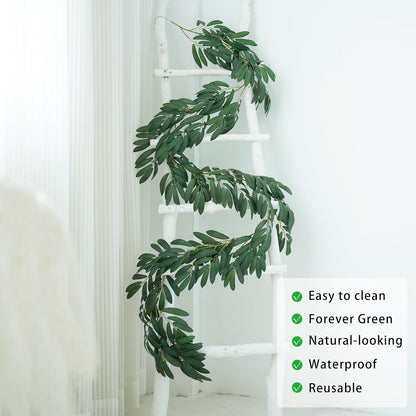 3Pcs Artificial Greenery Ivy Vines Kit, 6.5FT Odorless Silk Ivy Garland, Green Leaves Fake Hanging Plants, for Boho Decor, Home, Classroom, Wall, Party and Wedding Decoration