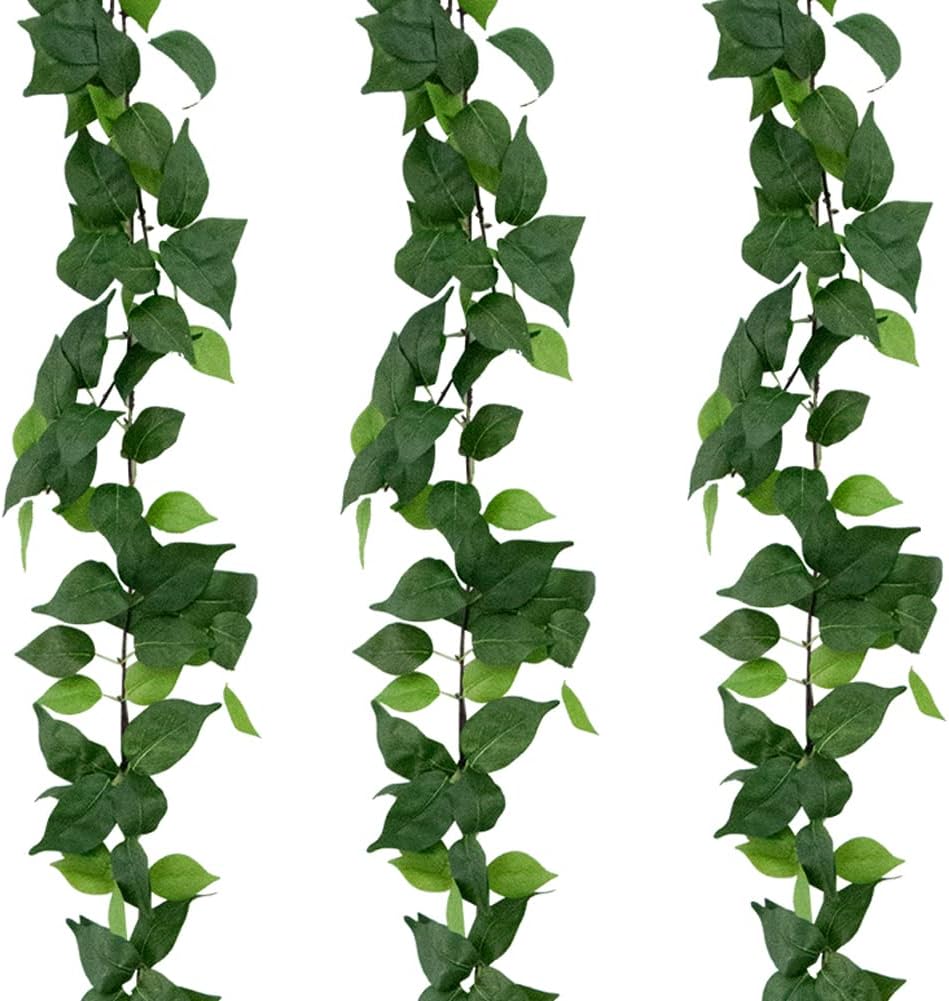 3Pcs Artificial Greenery Ivy Vines Kit, 6.5FT Odorless Silk Ivy Garland, Green Leaves Fake Hanging Plants, for Boho Decor, Home, Classroom, Wall, Party and Wedding Decoration