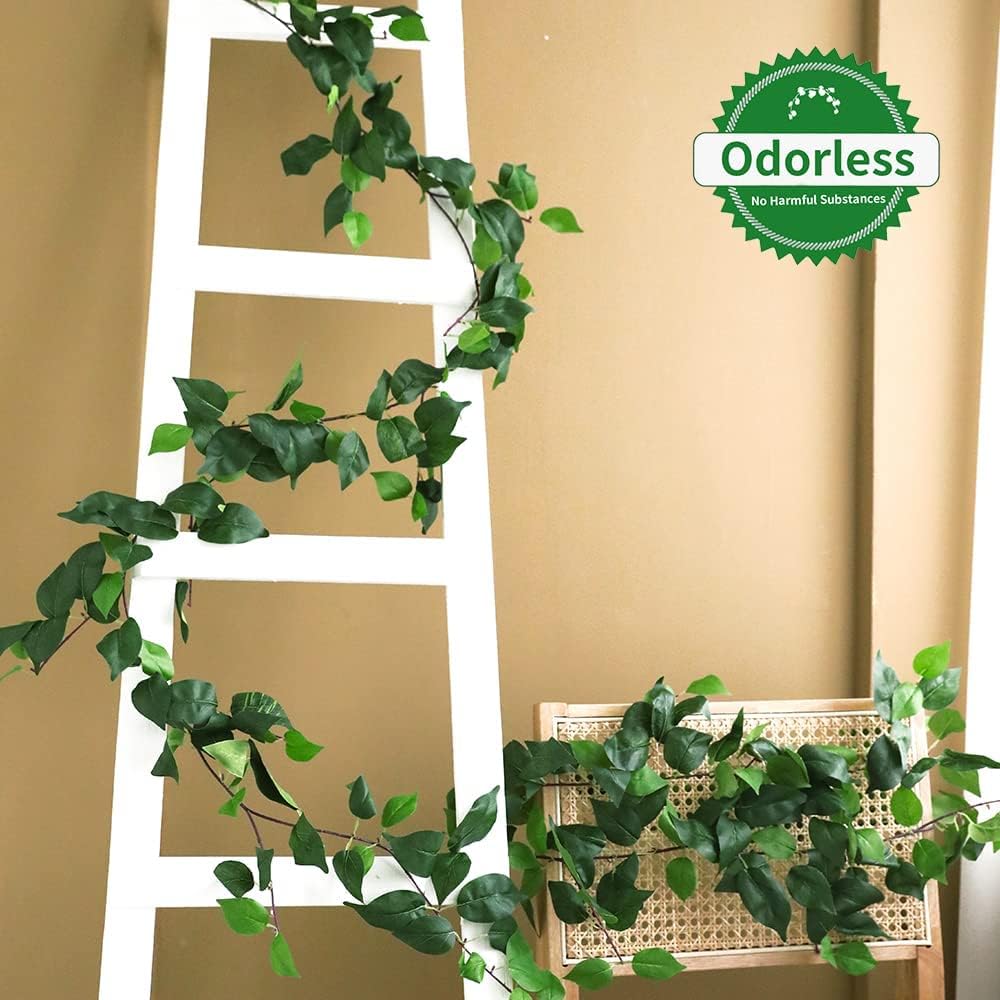 3Pcs Artificial Greenery Ivy Vines Kit, 6.5FT Odorless Silk Ivy Garland, Green Leaves Fake Hanging Plants, for Boho Decor, Home, Classroom, Wall, Party and Wedding Decoration