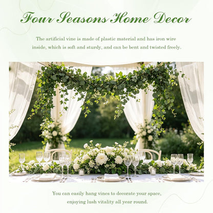 3Pcs Artificial Greenery Ivy Vines Kit, 6.5FT Odorless Silk Ivy Garland, Green Leaves Fake Hanging Plants, for Boho Decor, Home, Classroom, Wall, Party and Wedding Decoration