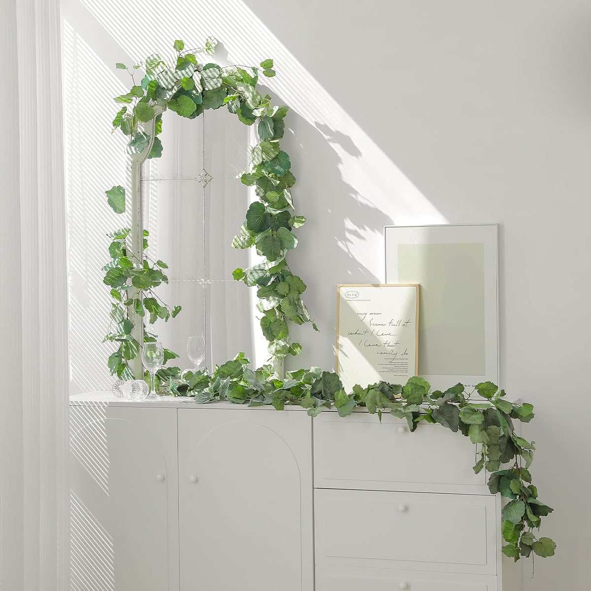 3Pcs Artificial Greenery Ivy Vines Kit, 6.5FT Odorless Silk Ivy Garland, Green Leaves Fake Hanging Plants, for Boho Decor, Home, Classroom, Wall, Party and Wedding Decoration