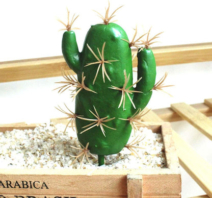 Artificial Cactus Decor Faux Cactus Plant Fake Succulents Plants Artificial Cacti 4 Pieces Unpotted Indoor Home Décor Fake Cactus Stems