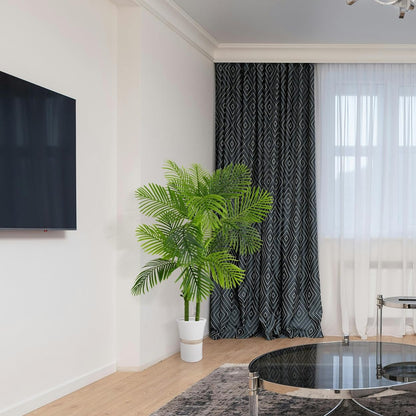 Artificial Ficus Tree 7ft Fake Floor Plant with Woven Basket