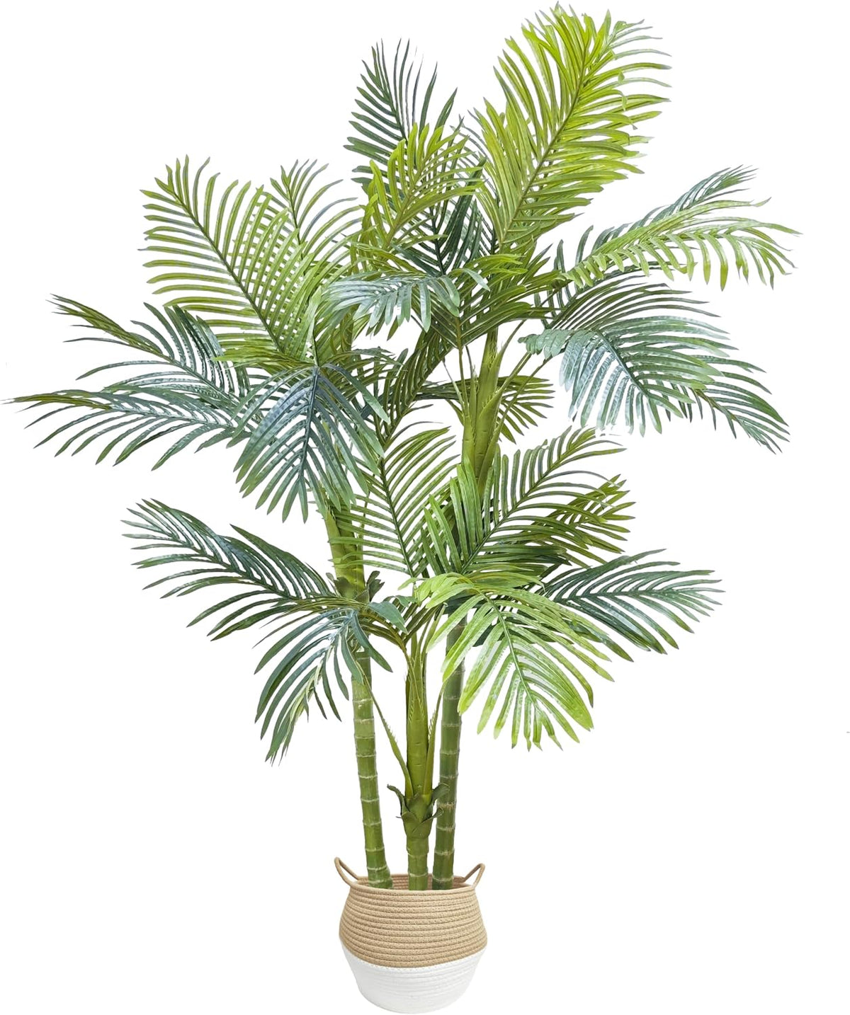 Artificial Ficus Tree 7ft Fake Floor Plant with Woven Basket