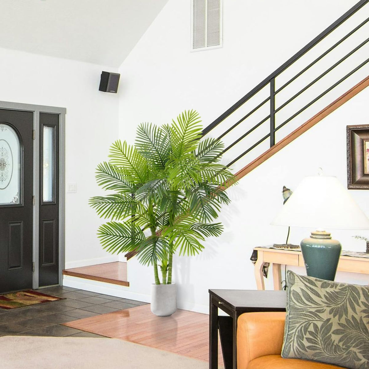 Artificial Ficus Tree 7ft Fake Floor Plant with Woven Basket