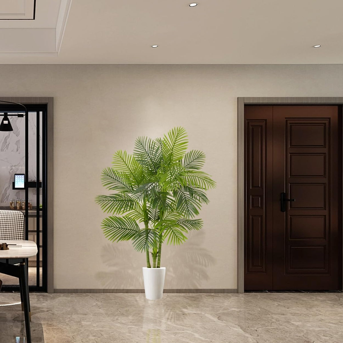 Artificial Ficus Tree 7ft Fake Floor Plant with Woven Basket