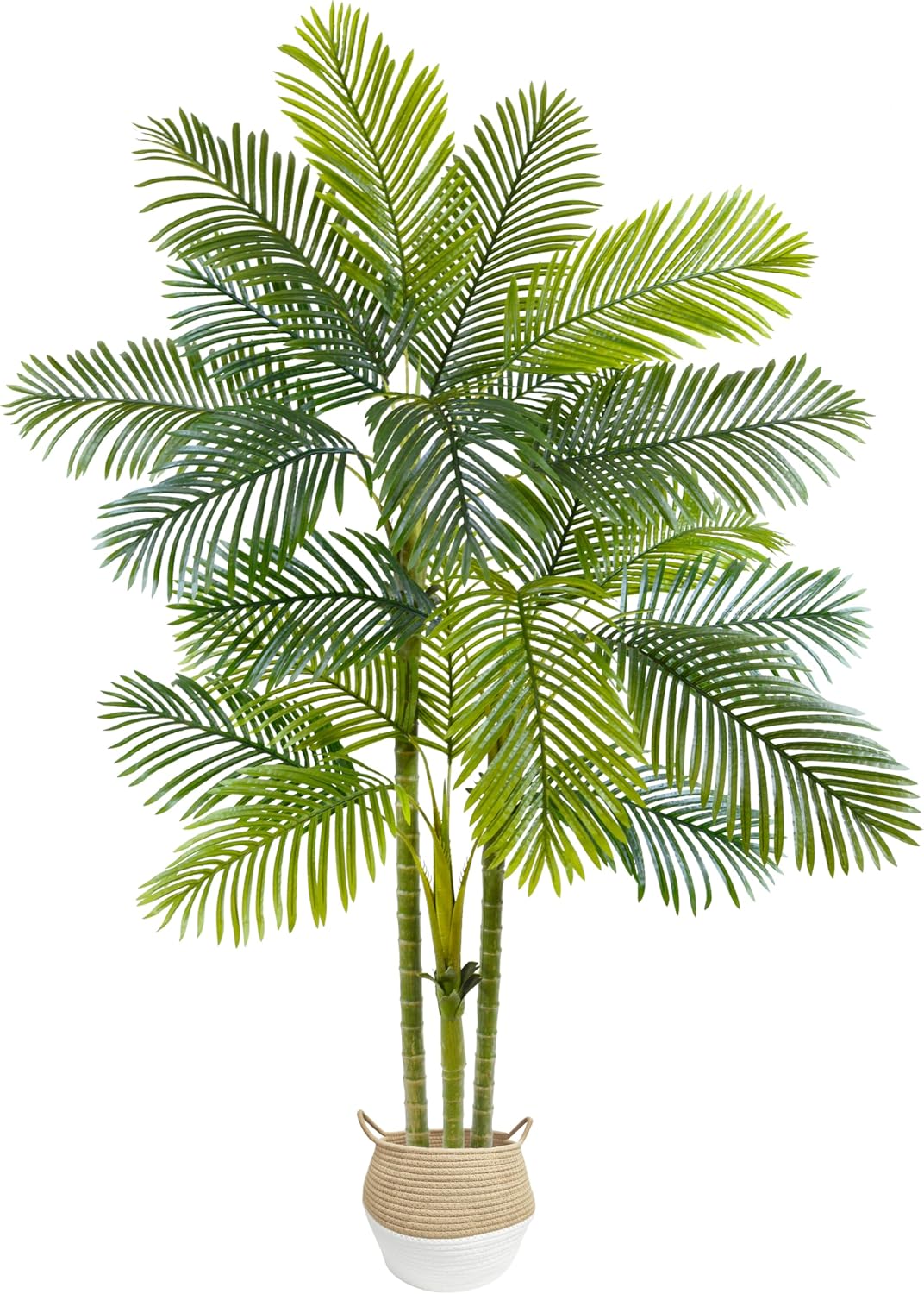 Artificial Ficus Tree 7ft Fake Floor Plant with Woven Basket