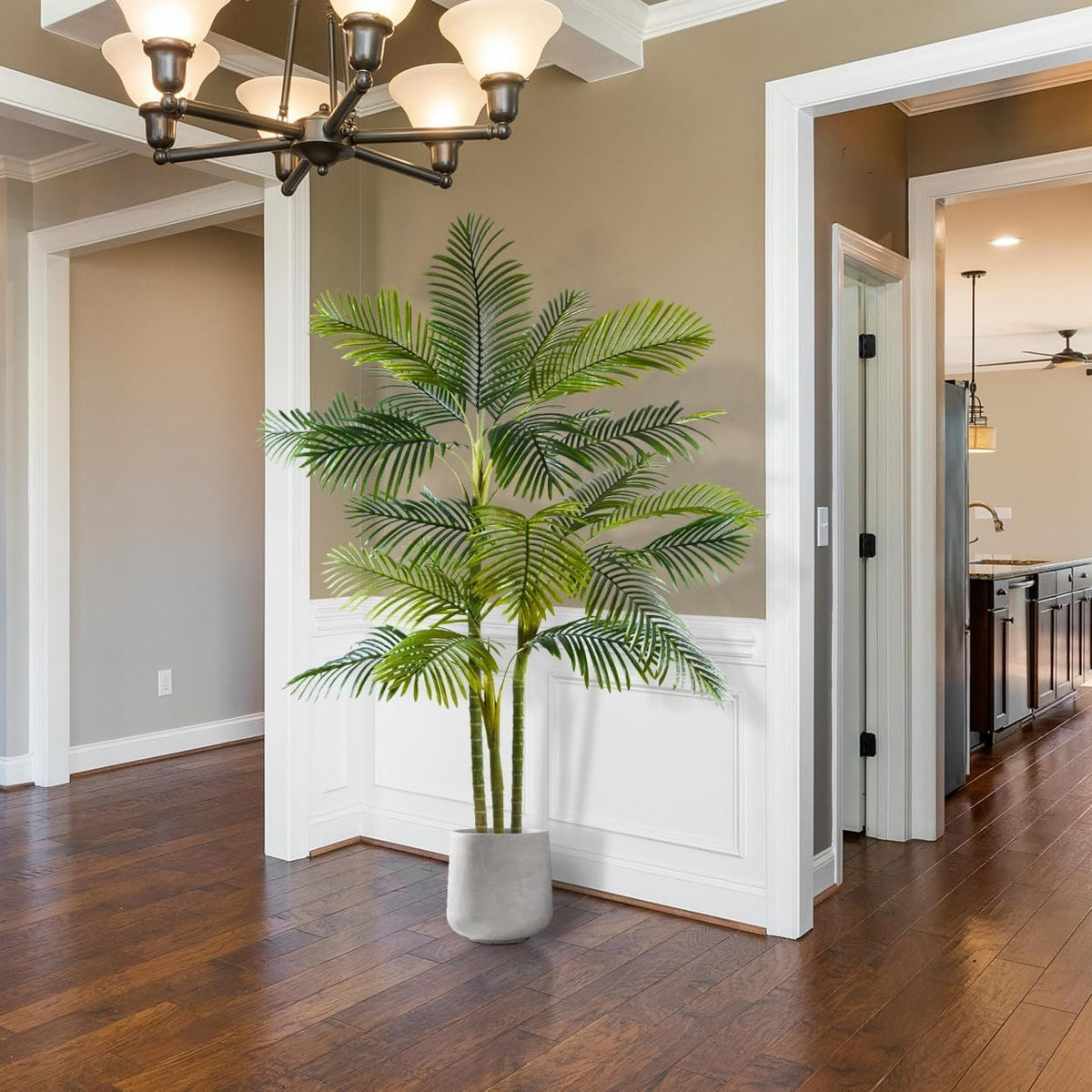 Artificial Ficus Tree 7ft Fake Floor Plant with Woven Basket