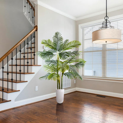 Artificial Ficus Tree 7ft Fake Floor Plant with Woven Basket