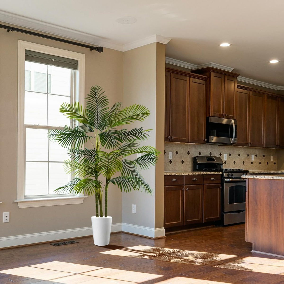 Artificial Ficus Tree 7ft Fake Floor Plant with Woven Basket