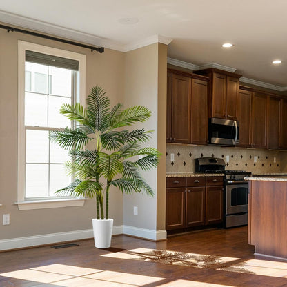 Artificial Ficus Tree 7ft Fake Floor Plant with Woven Basket