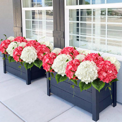 JINWOE Green Hydrangea Artificial Flowers, 5Pcs 20Inch Large Lifelike Faux Silk Flowers, Full Artificial Hydrangeas for Bouquet Table Centerpieces Indoor Spring Outdoor Home