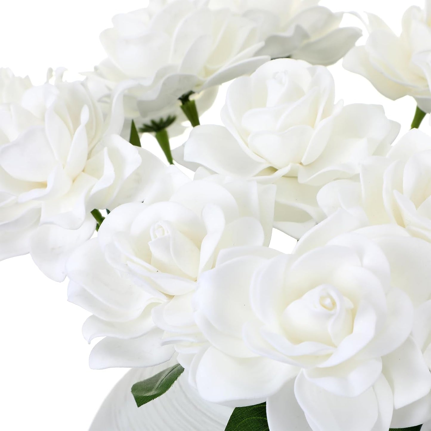 16 Pcs Pink Faux Silk Gardenia Artificial Flowers for Vase 12.6" Fake Gardenia Flowers with Stems Real Looking Flower for Table DIY Centerpieces Wedding Home Arrangements Decorations