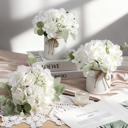 10PCS Flower Centerpieces for Tables, Blue Hydrangeas and Roses