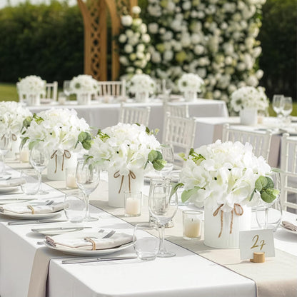 10PCS Flower Centerpieces for Tables, Blue Hydrangeas and Roses