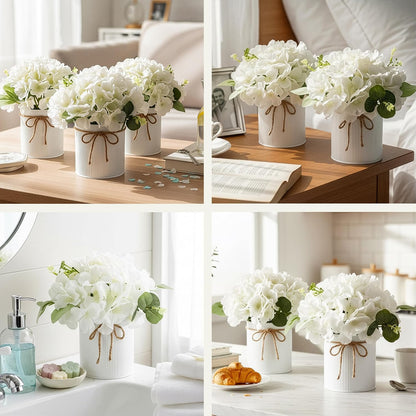 10PCS Flower Centerpieces for Tables, Blue Hydrangeas and Roses