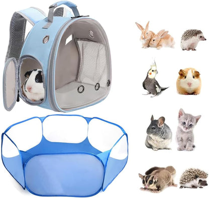 Small Animals Tent, Breathable Transparent Pet Playpen Pop Open Outdoor/Indoor Exercise Fence, Portable Yard Fence for Guinea Pig, Rabbit, Hamster, Chinchillas and Hedgehogs
