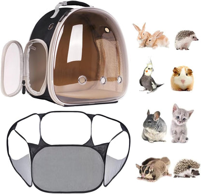 Small Animals Tent, Breathable Transparent Pet Playpen Pop Open Outdoor/Indoor Exercise Fence, Portable Yard Fence for Guinea Pig, Rabbit, Hamster, Chinchillas and Hedgehogs