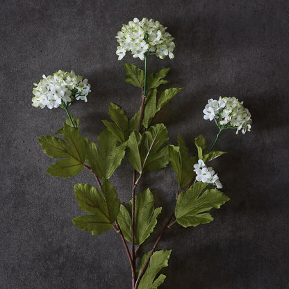 6 Pcs 28"Artificial Snowball Hydrangea Flower Stems for Vase(White-Green) | Elegant and Full, Fake Realistic Silk Flower Branches, for Table Centerpieces/DIY Bouquet/Home/Farmhouse/Indoor/Home Decor