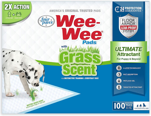 Wee-Wee Ultimate Attractant Dog Pee Pads, Grass Scent