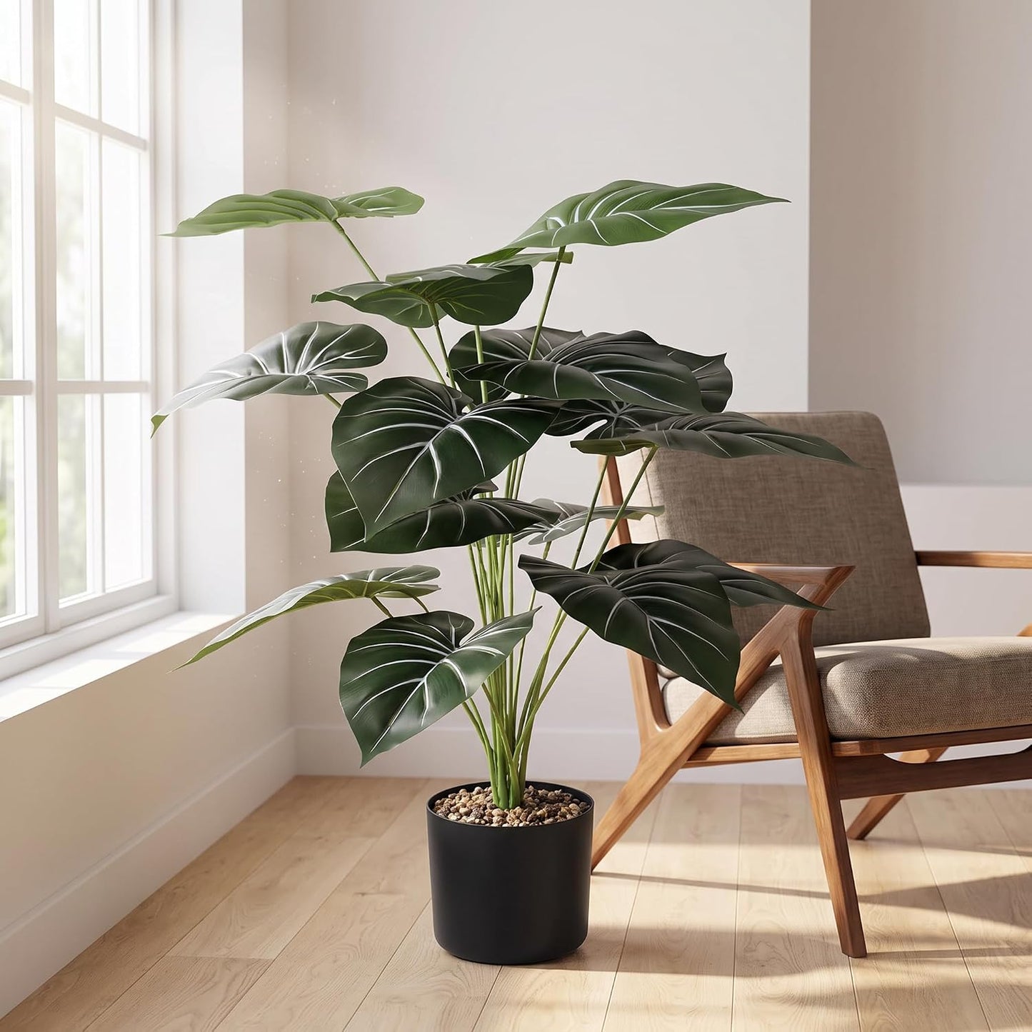 Fake Plants 40" Artificial Monstera Tree Plant Indoor with 18 Trunks Faux Greenery Potted Green Décor for Home Office Bathroom Farmhouse
